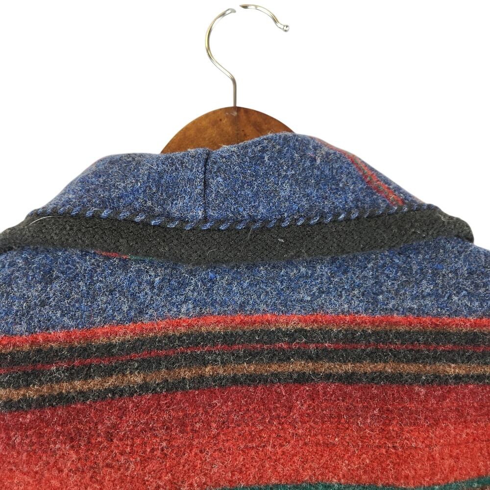 VTG 80’s Woolrich WMNS Blanket Jacket Wool Stripped Aztec Red Western SZ M EUC - Picture 10 of 16